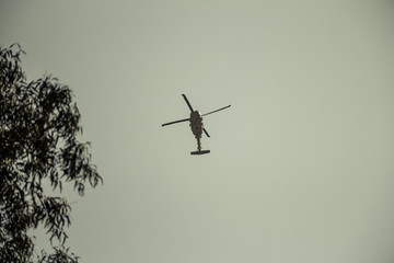 Israeli military UH-60 Black Hawk helicopter flying in the sky