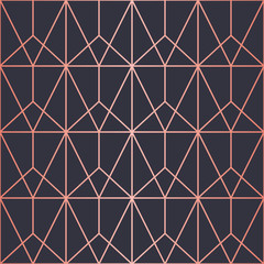 Luxury geometric pattern. Seamless Vector Lines. Trendy Copper Look.