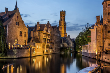Fototapeta premium Night view of old Brugges