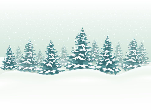 Winter landscape for Christmas background