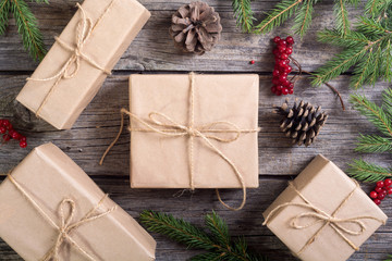 Gifts , viburnum , hazelnut and christmas tree