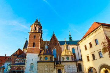 View Wawel cathedral on Wawel Hill in Krakow, Poland