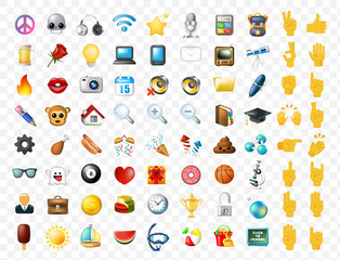 Set of Realistic Cute Elegant Multimedia and Interface Icons on Transparent Background . Isolated Vector Illustration 
