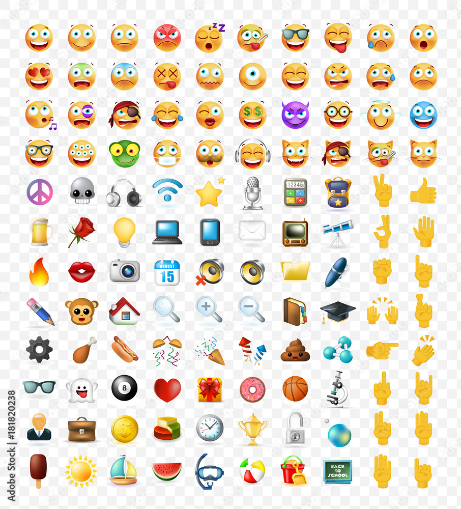 Aufkleber set of realistic cute elegant multimedia and interface icons on transparent background . isolated ve