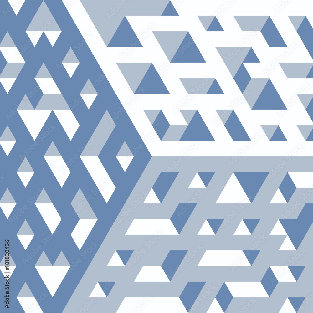Poster abstract isometric background of geometric shapes. three-dimensional forms.