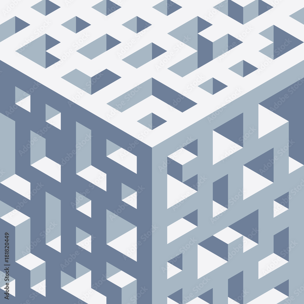 Aufkleber abstract isometric background of geometric shapes. three-dimensional forms.
