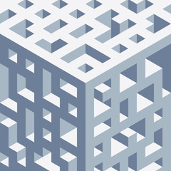 Abstract isometric background of geometric shapes. Three-dimensional forms.