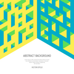 Abstract isometric background of geometric shapes. Three-dimensional forms.