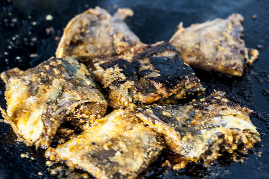 Pieces of fish king mackerel,Scomberomorus cavalla