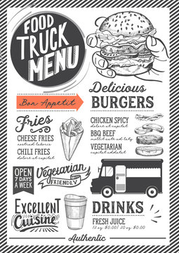 Food truck menu template.