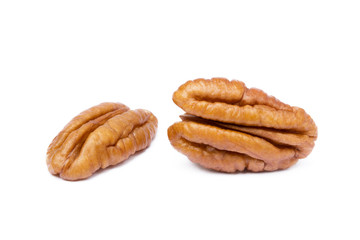  Fresh pecan nuts isolated on a white background