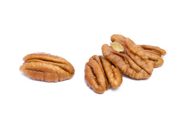  Fresh pecan nuts isolated on a white background