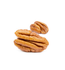  Fresh pecan nuts isolated on a white background