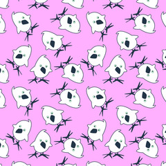 Cute chicken pattern on pink pattern