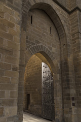 Fototapeta na wymiar door of the wall in the Guard, Rioja Alavesa, Basque Country, Spain.