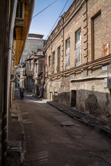 Fototapeta na wymiar Old city. Old streets in the center of Tbilisi