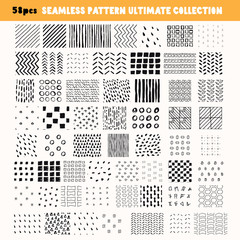 Materiał do szycia Bundle of Hand-drawn seamless patterns.