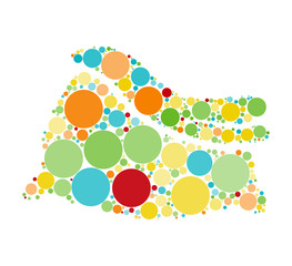 santa bag dotted design isolated on whhite background