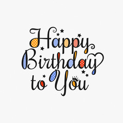 Happy birthday card lettering design background