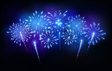 blue fireworks - Happy New Year