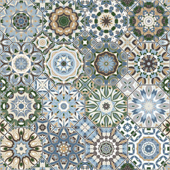 Set of vector seamless arabic patterns. Collection of octagonal and square ornaments. Decorative and design elements for textile, book covers, manufacturing, print, gift wrap.