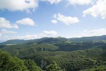Obraz premium Panorama Vado di Sole, Parco Nazionale Gran Sasso e Monti della Laga, estate 