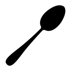 Isolated spoon silhouette