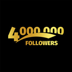 Fototapeta premium Stylish strict design, number of subscribers in social networks, the anniversary vector illustration set. My followers logo collection. Large vector set of gold numbers and letters online communities