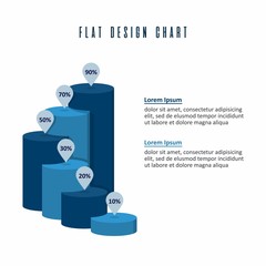 Tube Chart Info Graphics Elements Vector Flat Design Template