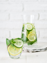 infused detox water with cucumber, lemon and mint