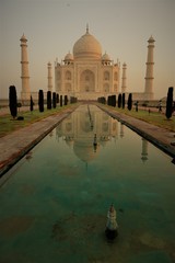 surise on the holy beautiful mausoleum of Taj Mahal in agra india