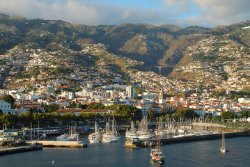 Panoramic view of Funchal on Madeira Island. Portugal