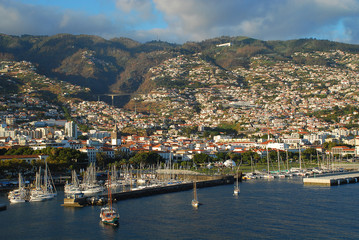 Fototapeta na wymiar Panoramic view of Funchal on Madeira Island. Portugal