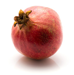 One pomegranate isolated on white background.
