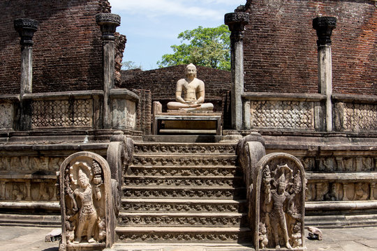 Temple of Vatadage in Polonnaruwa Sri Lanka