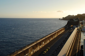 Pier of Madeira's Port in Funchal, Portugal.