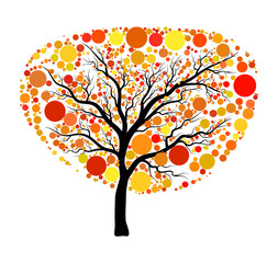 Autumn tree vector isolated on white background