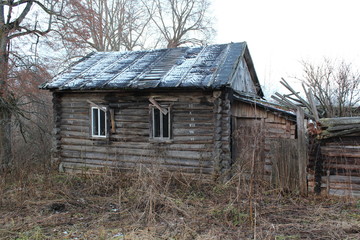 An old, abandoned house in an uninhabited village.