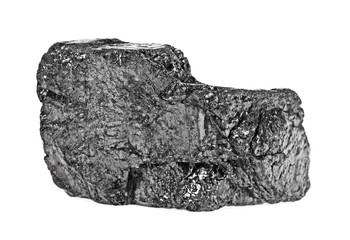 Coal isolated on white background, close up