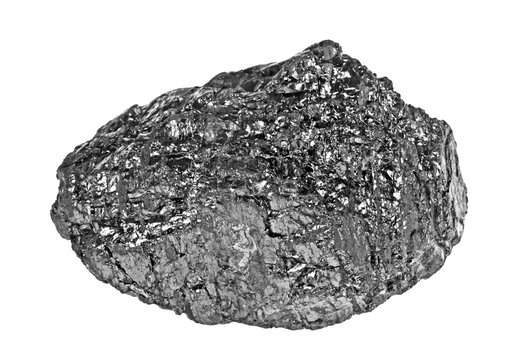 Piece of coal isolated on a white background