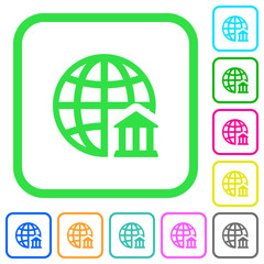 Internet banking vivid colored flat icons icons