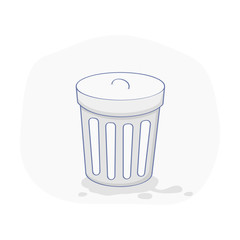 Recycle Bin, Trash Basket and Garbage container concept. Reuse, removal or reduce symbol. Flat outline vector concept, icon on white background.