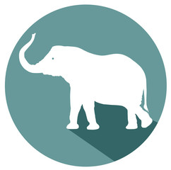 Elephant flat design icon vector eps 10