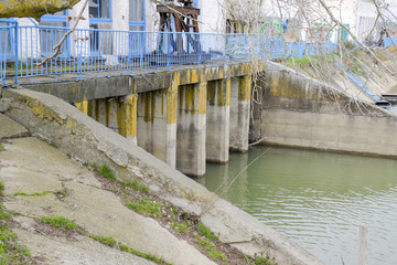 Water pumping station of irrigation system of rice fields.