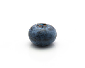 One bog blueberry isolated on white background.