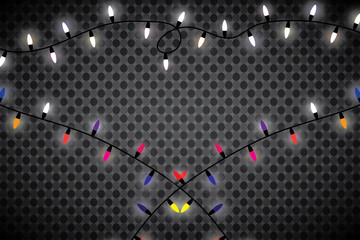 Christmas lights isolated on transparent background. Xmas glowing garland. Vector illustration.