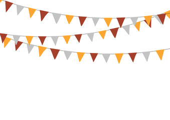 Obraz premium Thanksgiving bunting flags. Holiday decorations.