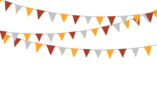 Thanksgiving bunting flags. Holiday decorations.