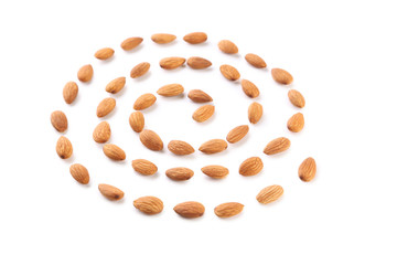 Almonds isolated on a white background