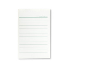 blank white paper  on white background